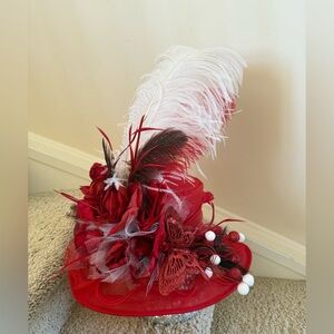 Elegant Red Floral Women's Hat big red